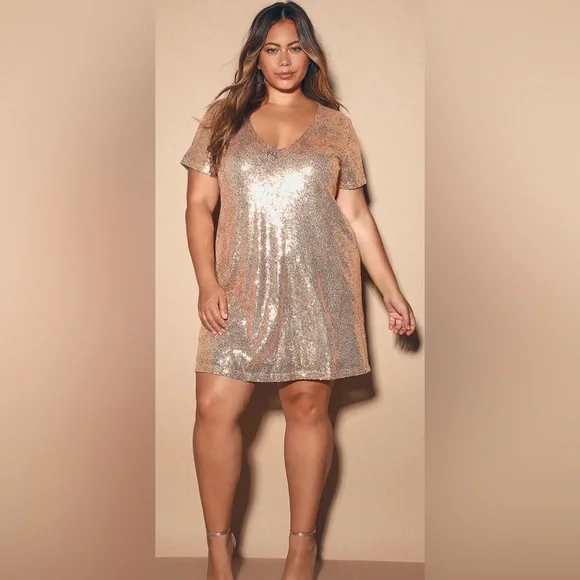 white christmas dresses Mercedes | Champagne Sequin Boat-Neck Mini Dress with Draped Detail and Open Back main image 1